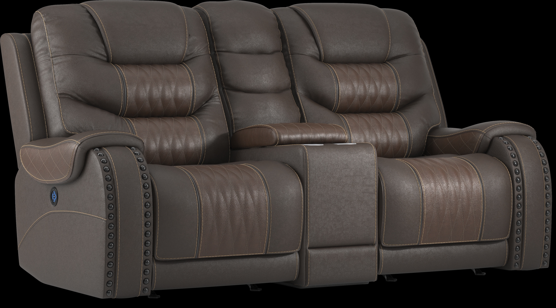 Headliner Brown Leather 2 Pc Dual Power Reclining Living Room - Thumbnail - Image 12