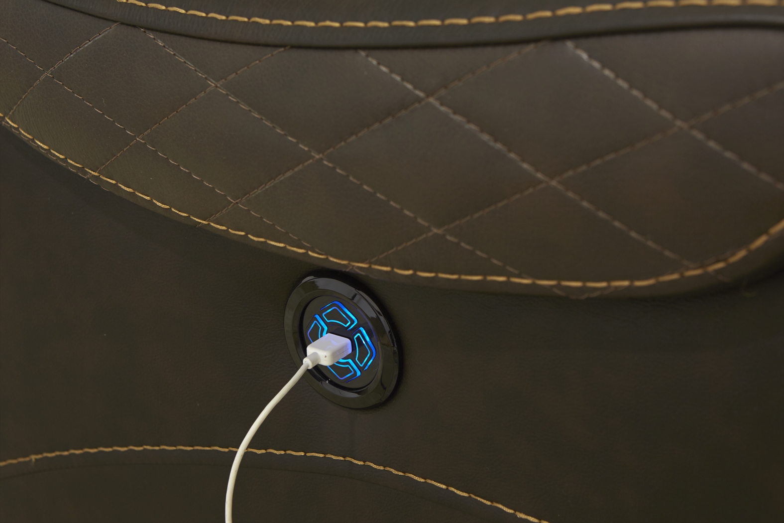 Headliner Brown Leather 2 Pc Dual Power Reclining Living Room - Thumbnail - Image 8