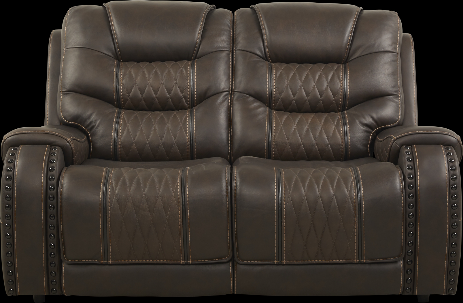 Eric Church Highway To Home Headliner Brown Leather Loveseat - Thumbnail - Image 1
