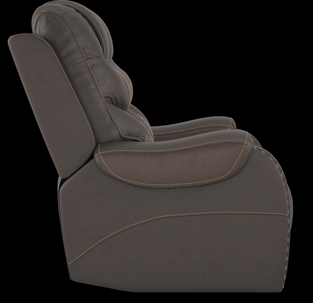 Headliner Brown Leather 7 Pc Living Room with Reclining Sofa - Thumbnail - Image 10