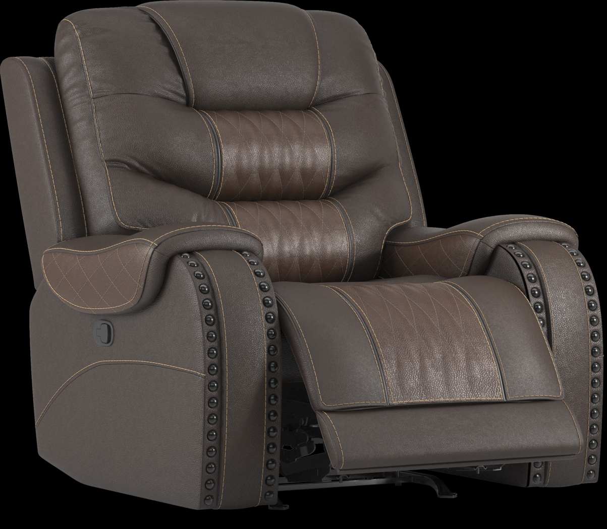 Headliner Brown Leather Recliner - Thumbnail - Image 2