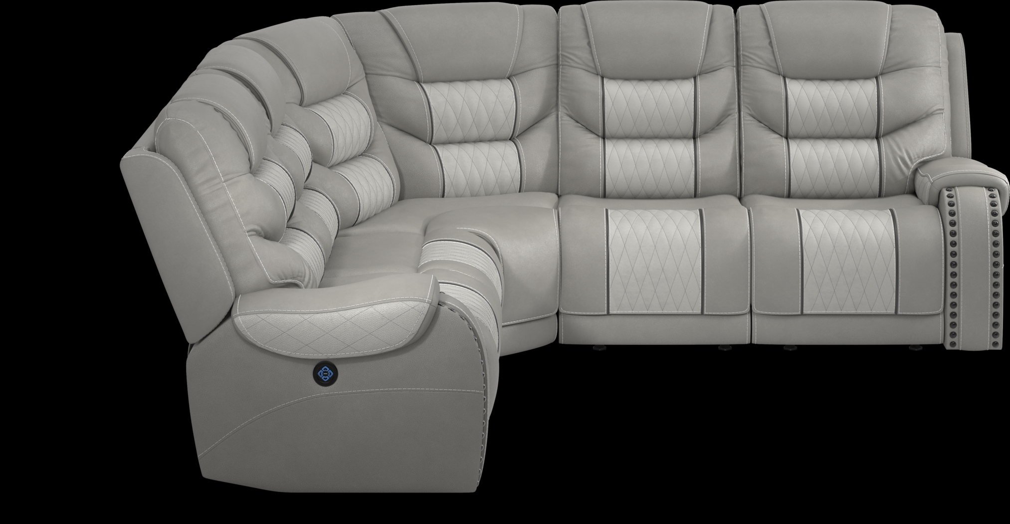 Eric Church Highway To Home Headliner Gray Leather 5 Pc Dual Power Reclining Sectional - Thumbnail - Image 5