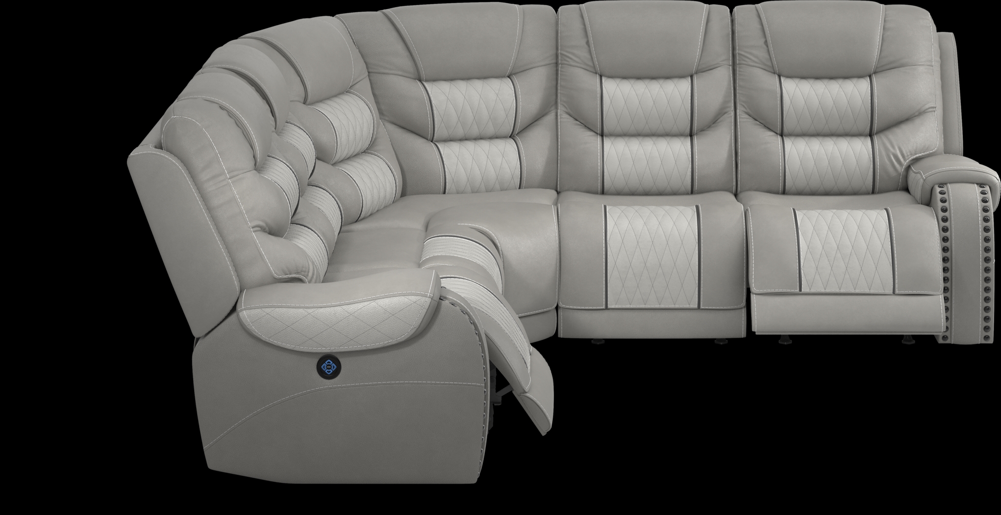 Eric Church Highway To Home Headliner Gray Leather 5 Pc Dual Power Reclining Sectional - Thumbnail - Image 7