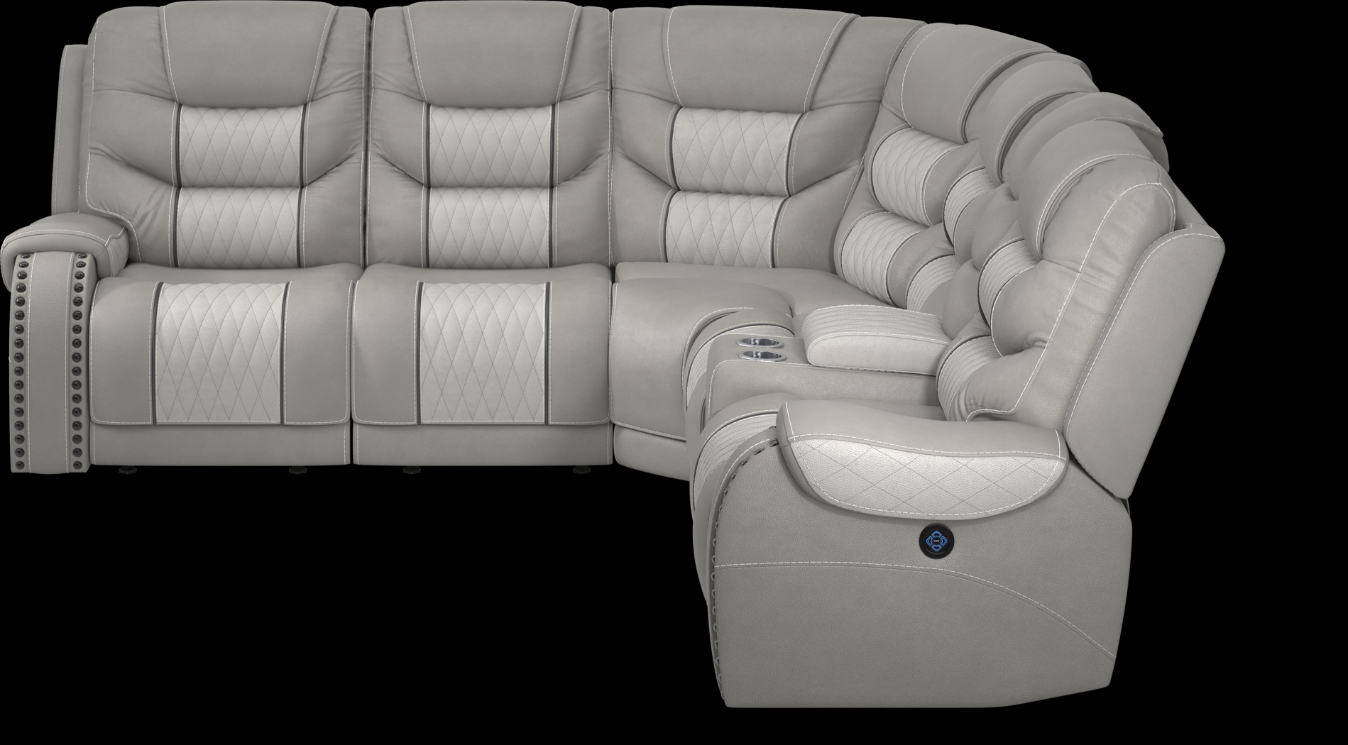 Eric Church Highway To Home Headliner Gray Leather 6 Pc Dual Power Reclining Sectional - Thumbnail - Image 3