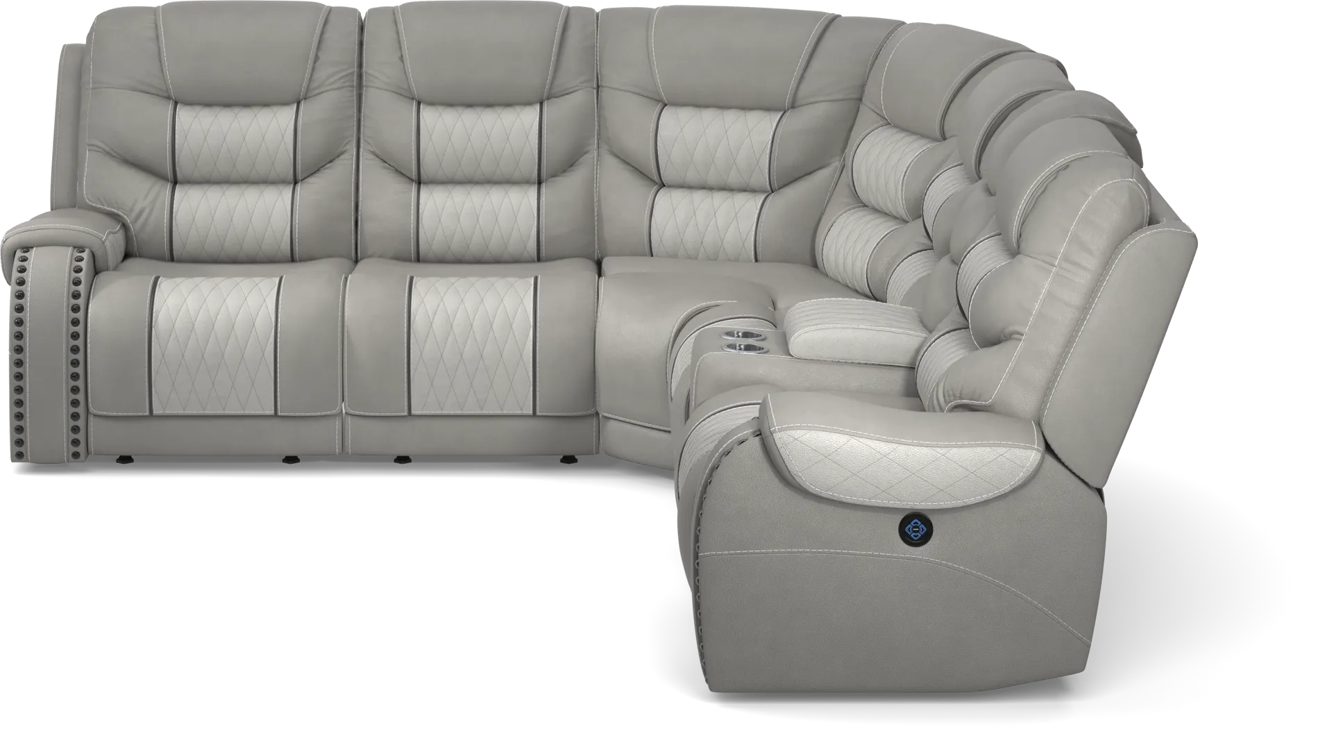 Eric Church Highway To Home Headliner Gray Leather 6 Pc Dual Power Reclining Sectional - Thumbnail - Image 3