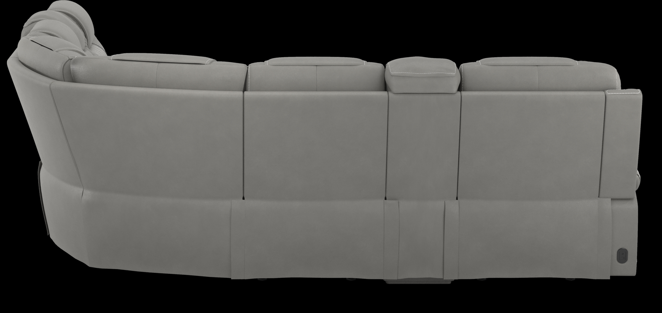 Eric Church Highway To Home Headliner Gray Leather 7 Pc Dual Power Reclining Sectional - Thumbnail - Image 4