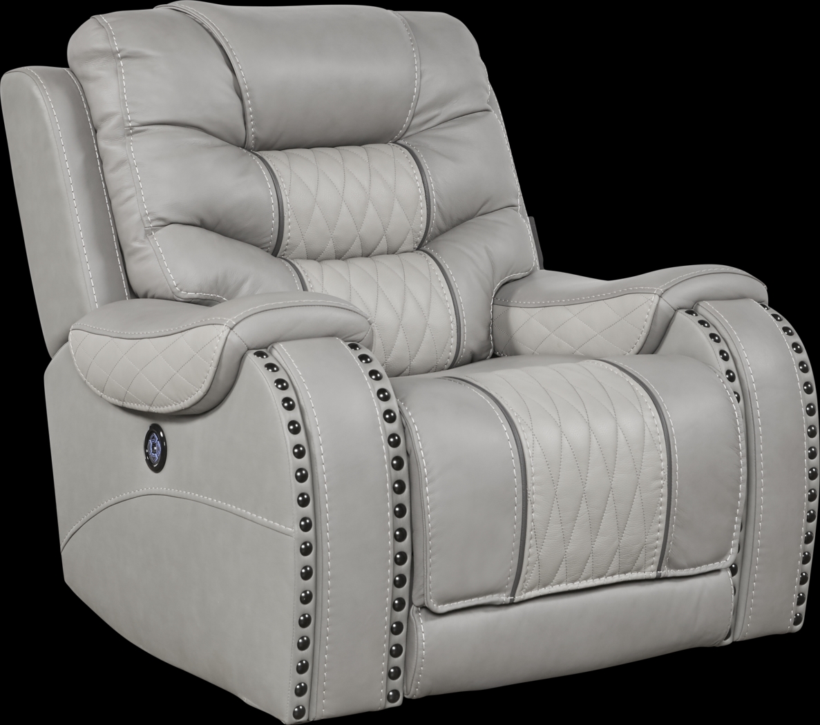 Eric Church Highway To Home Headliner Gray Leather Dual Power Recliner - Thumbnail - Image 1