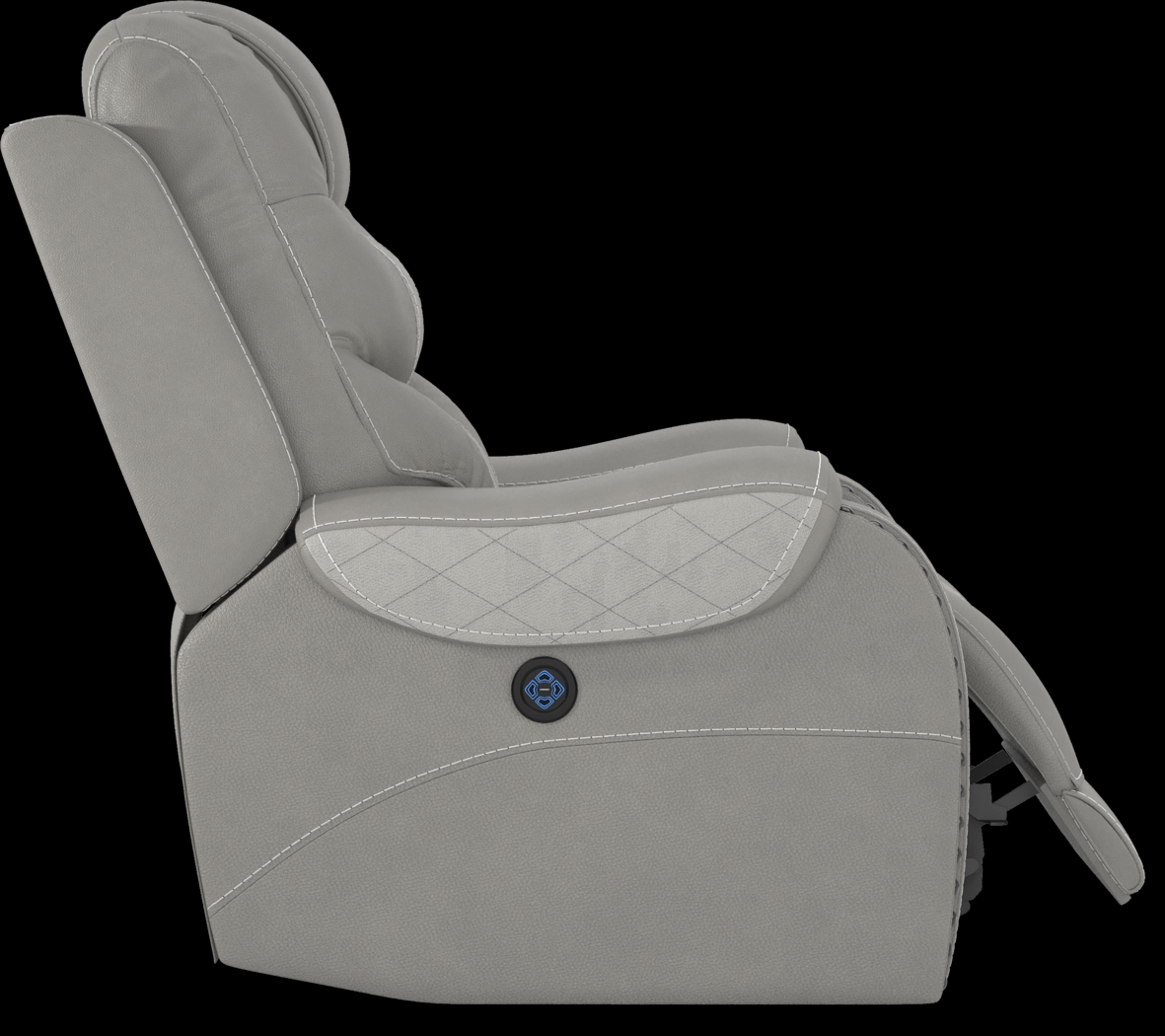 Headliner Gray Leather 8 Pc Reclining Living Room with Dual Power Reclining Loveseat - Thumbnail - Image 18