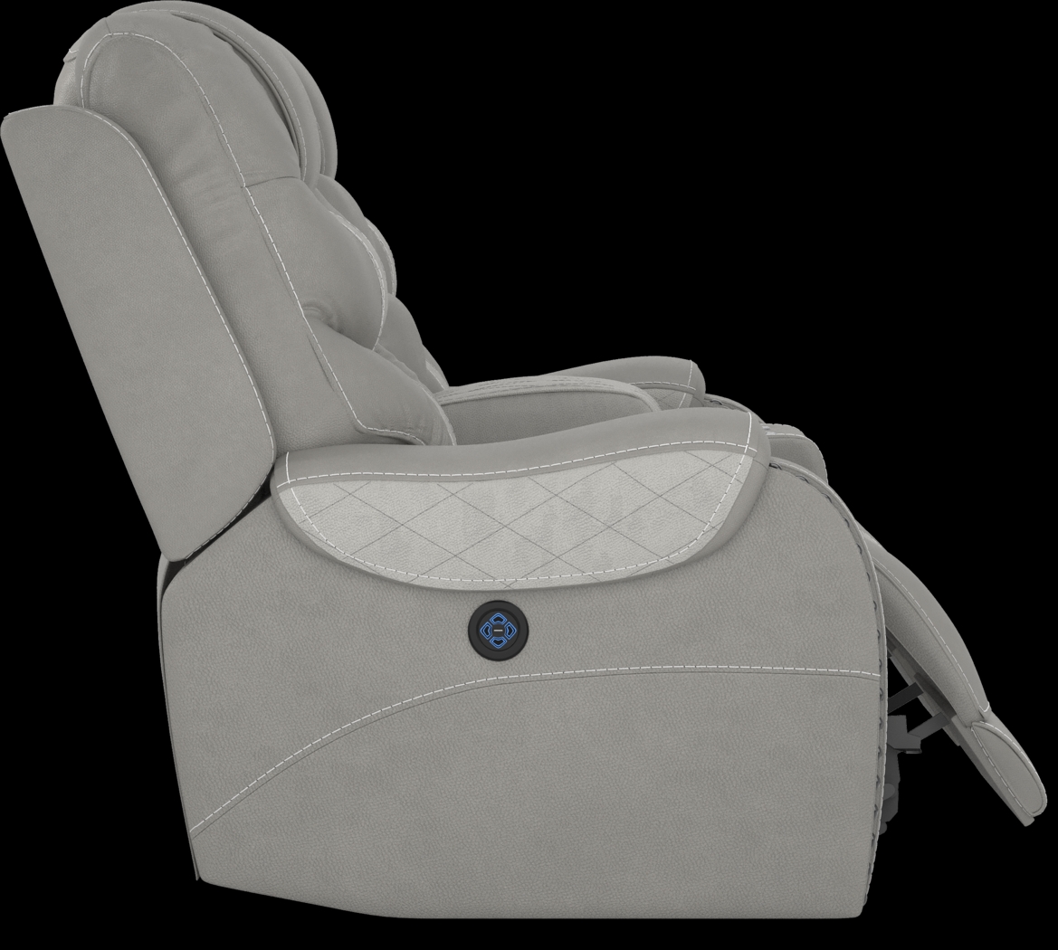 Headliner Gray Leather 8 Pc Reclining Living Room with Dual Power Reclining Loveseat - Thumbnail - Image 5