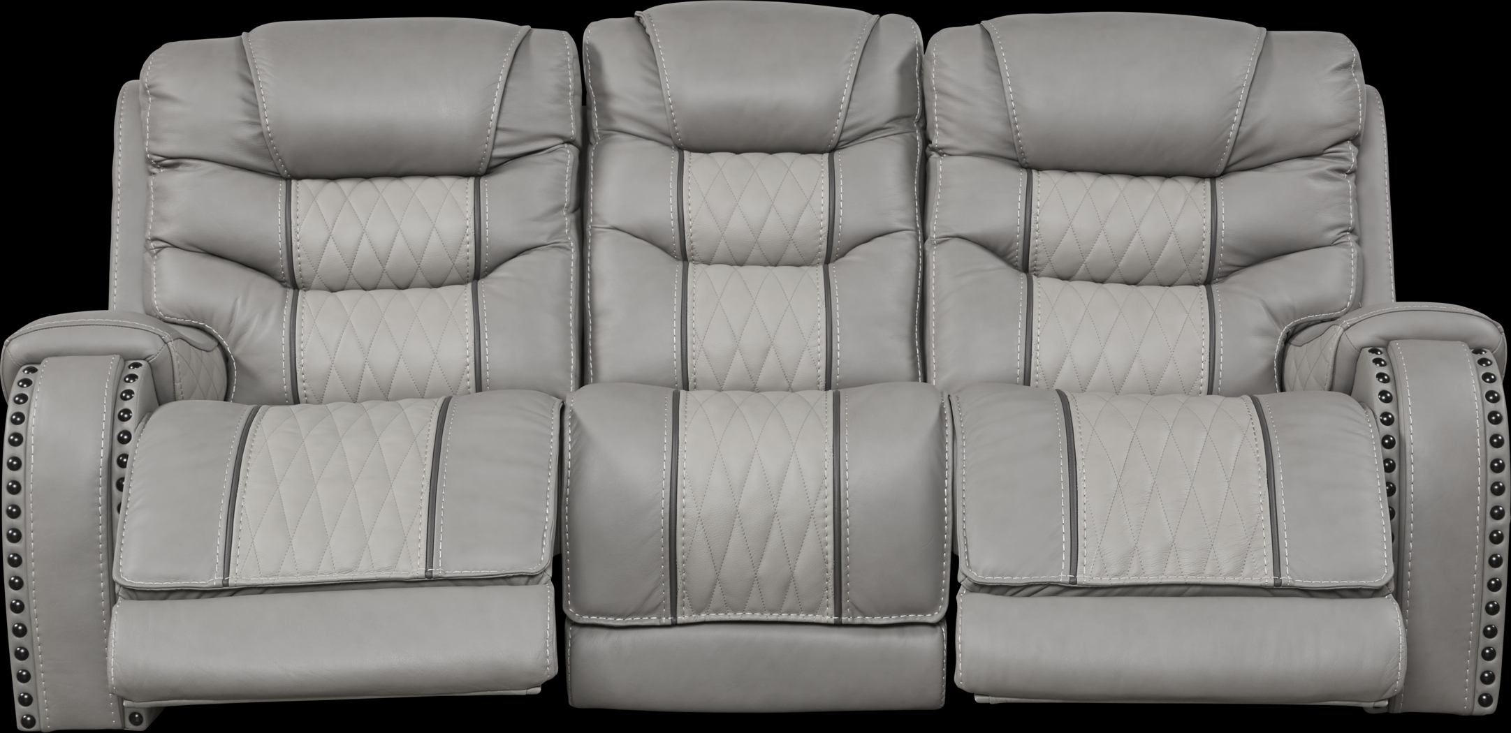 Eric Church Highway To Home Headliner Gray Leather Dual Power Reclining Sofa - Thumbnail - Image 2