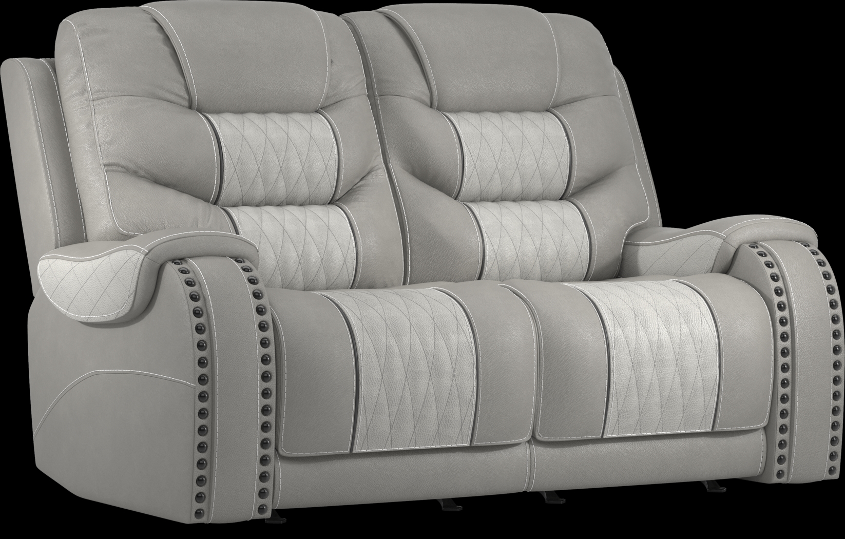 Headliner Gray Leather 2 Pc Living Room with Reclining Sofa - Thumbnail - Image 3