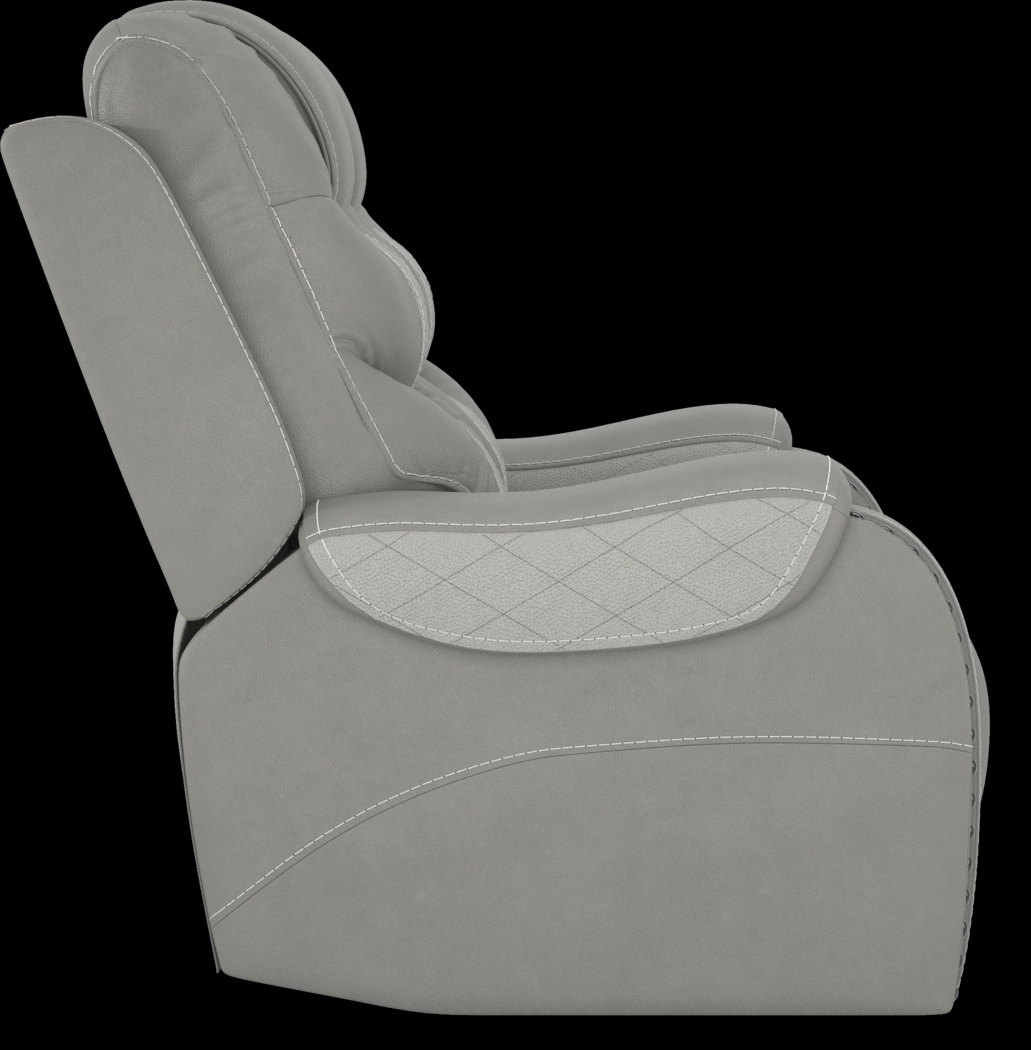 Headliner Gray Leather 2 Pc Living Room with Reclining Sofa - Thumbnail - Image 4