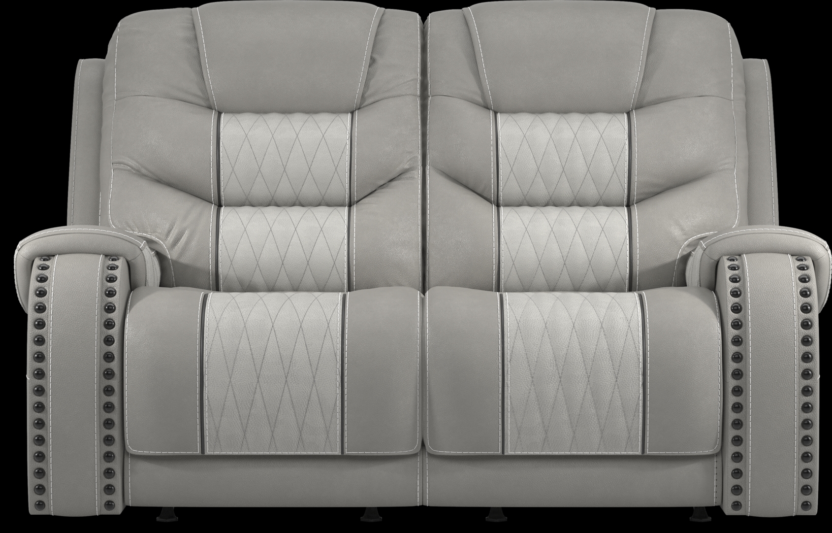 Headliner Gray Leather 2 Pc Living Room with Reclining Sofa - Thumbnail - Image 2