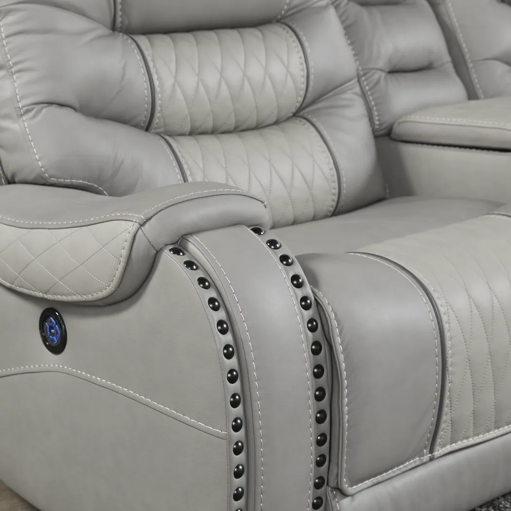 Eric Church Highway To Home Headliner Gray Leather 3 Pc Reclining Living Room - Thumbnail - Image 4