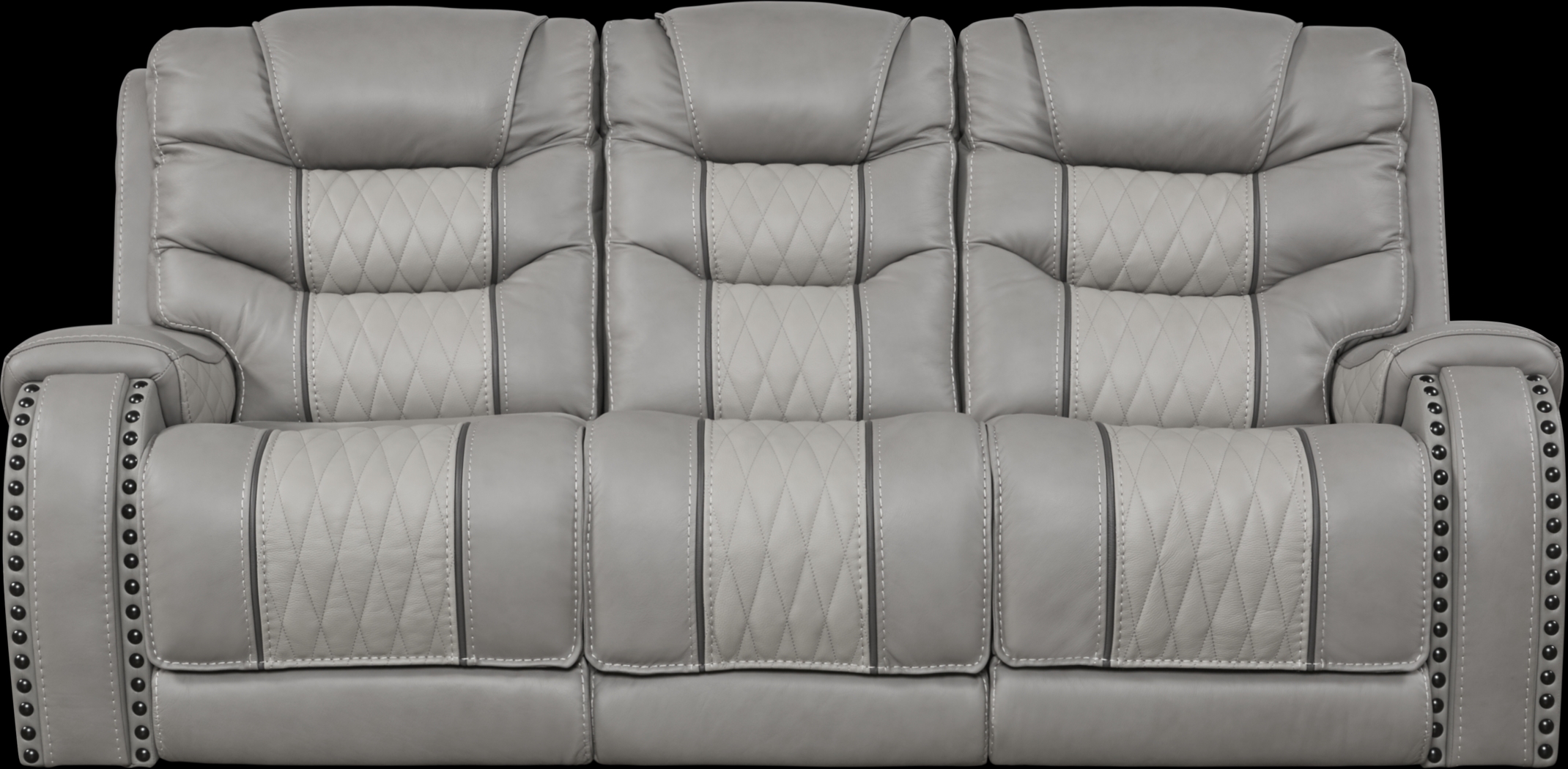 Eric Church Highway To Home Headliner Gray Leather Reclining Sofa - Thumbnail - Image 1