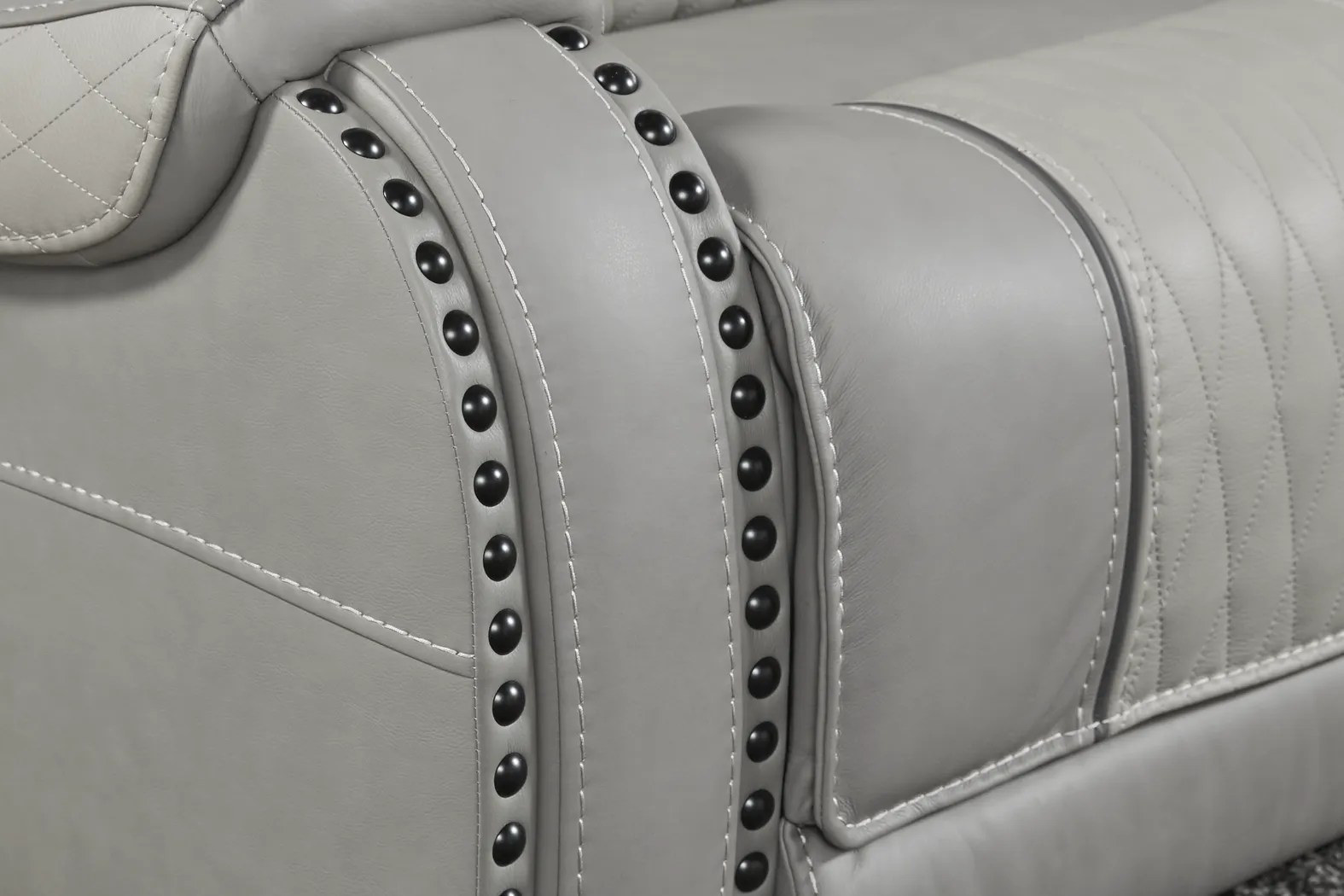 Eric Church Highway To Home Headliner Gray Leather Reclining Sofa - Image 7