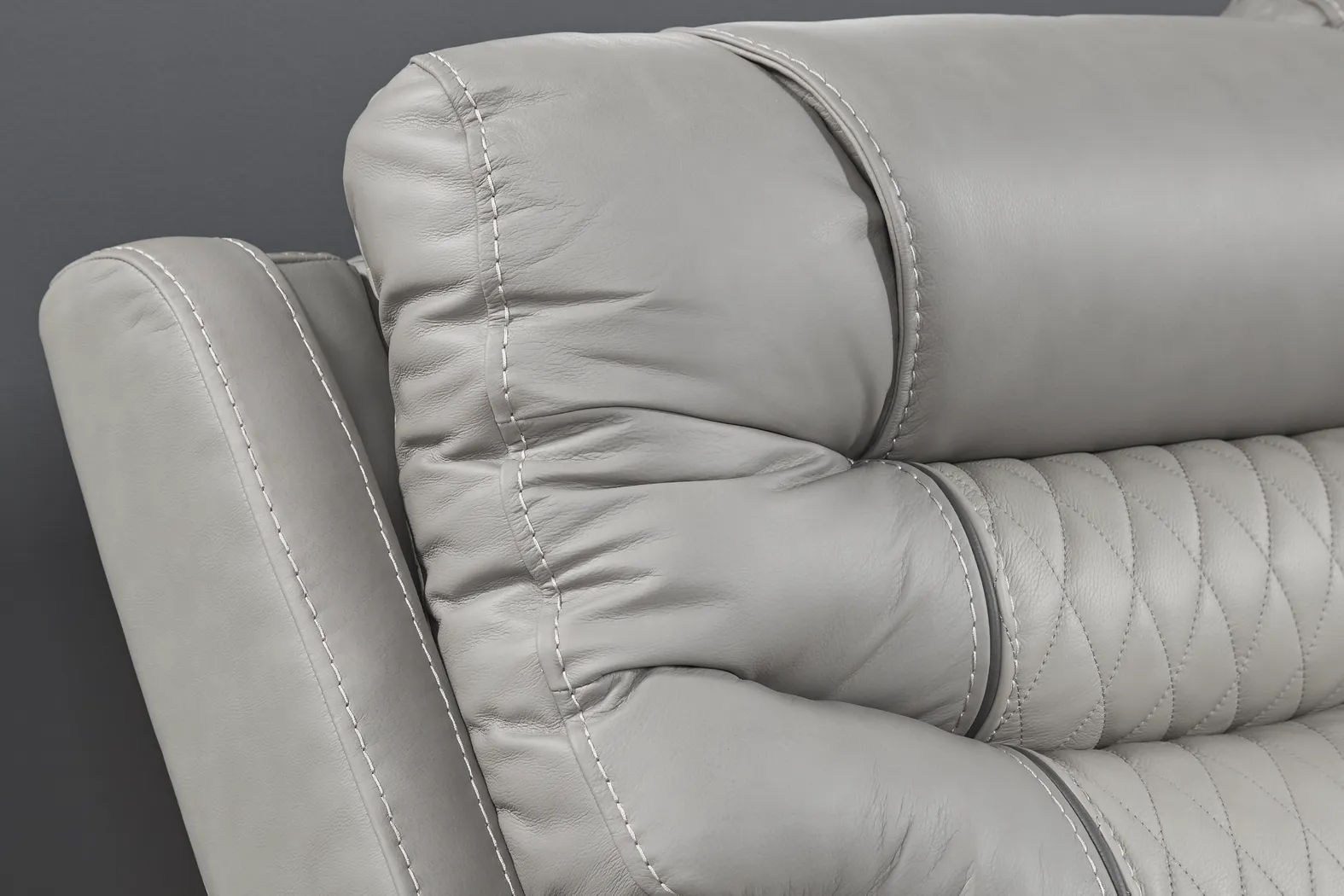 Eric Church Highway To Home Headliner Gray Leather Reclining Sofa - Image 8