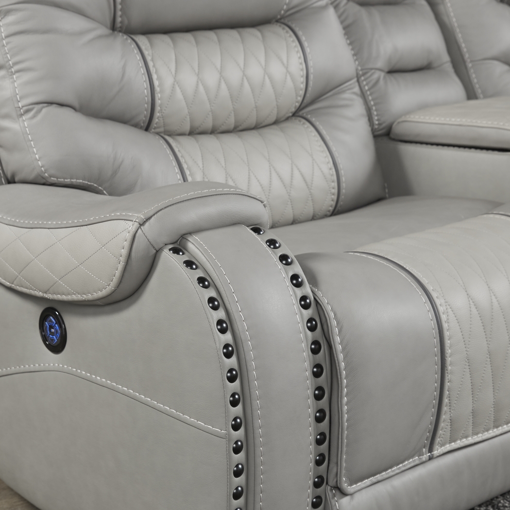 Eric Church Highway To Home Headliner Gray Leather Loveseat - Thumbnail - Image 2