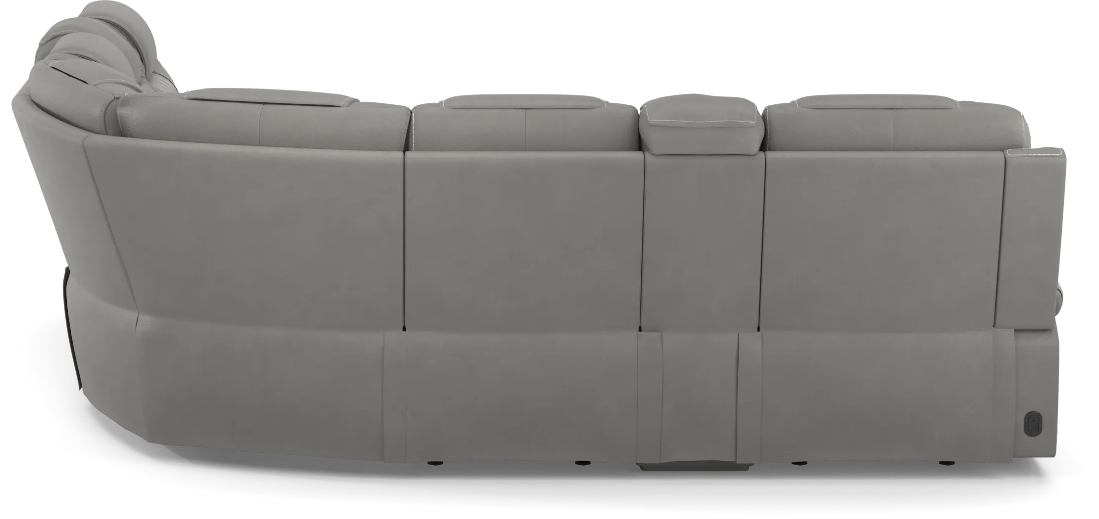 Headliner Gray Leather 7 Pc Dual Power Reclining Sectional - Thumbnail - Image 4