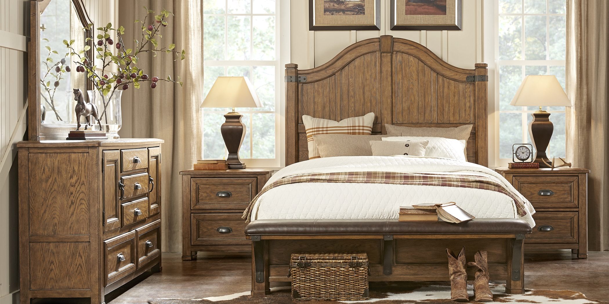 Eric Church Highway To Home Heartland Falls Brown 8 Pc King Panel Bedroom - Thumbnail - Image 1