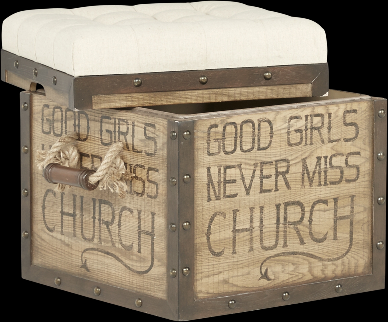 Eric Church Highway To Home Heartland Falls Brown Accent Storage Ottoman - Thumbnail - Image 2