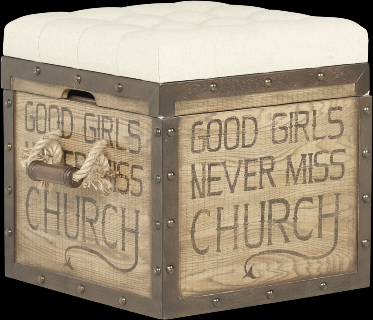 Eric Church Highway To Home Heartland Falls Brown Accent Storage Ottoman - Thumbnail - Image 1