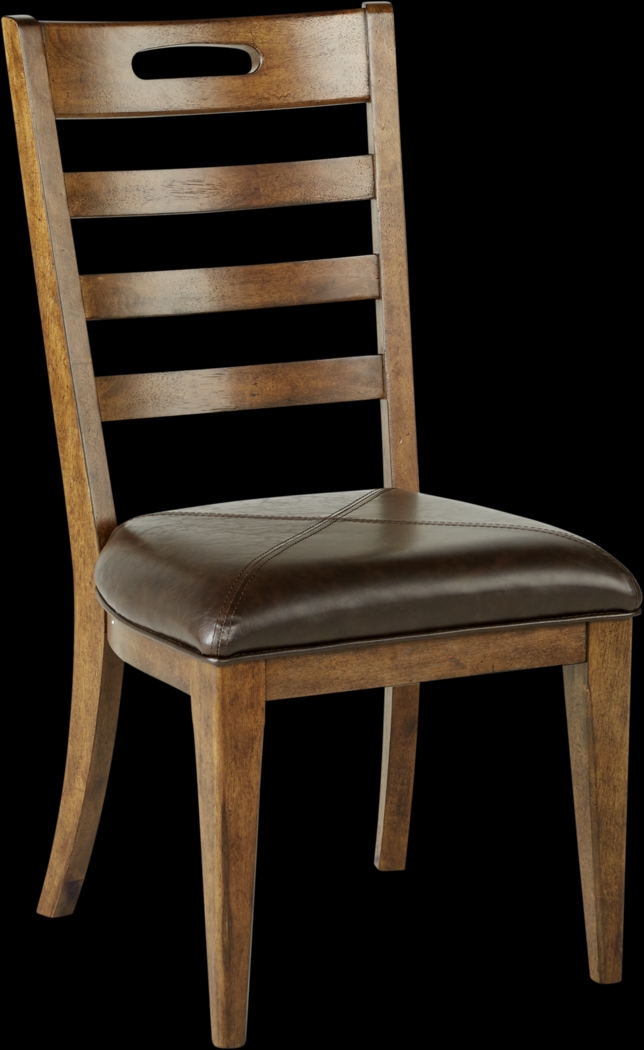 Eric Church Highway To Home Heartland Falls Brown Slat Back Side Chair - Thumbnail - Image 1