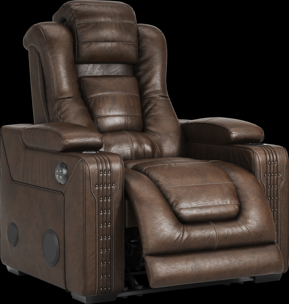 Renegade Brown Leather 3 Pc Dual Power Reclining Living Room - Thumbnail - Image 23