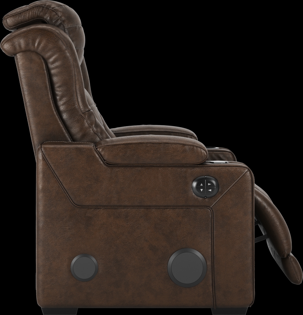 Renegade Brown Leather 3 Pc Dual Power Reclining Living Room - Thumbnail - Image 24