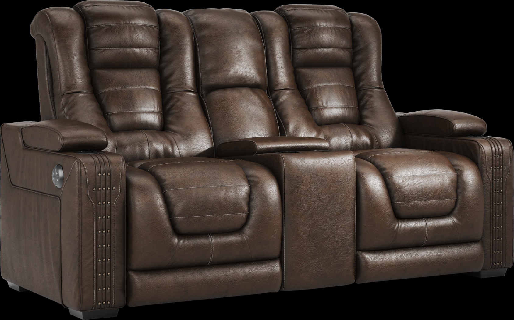 Renegade Brown Leather 3 Pc Dual Power Reclining Living Room - Thumbnail - Image 12