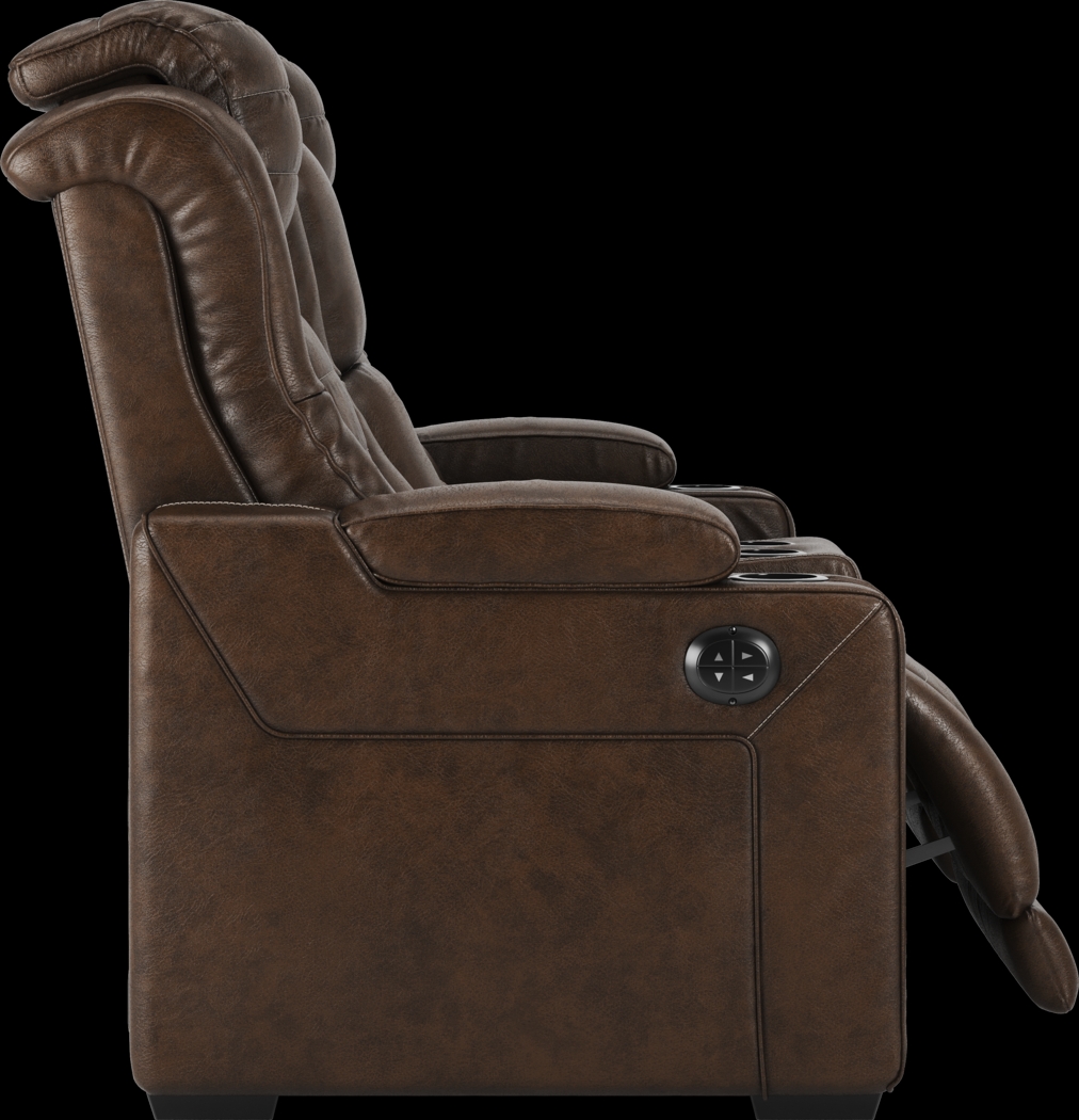 Renegade Brown Leather 3 Pc Dual Power Reclining Living Room - Thumbnail - Image 15