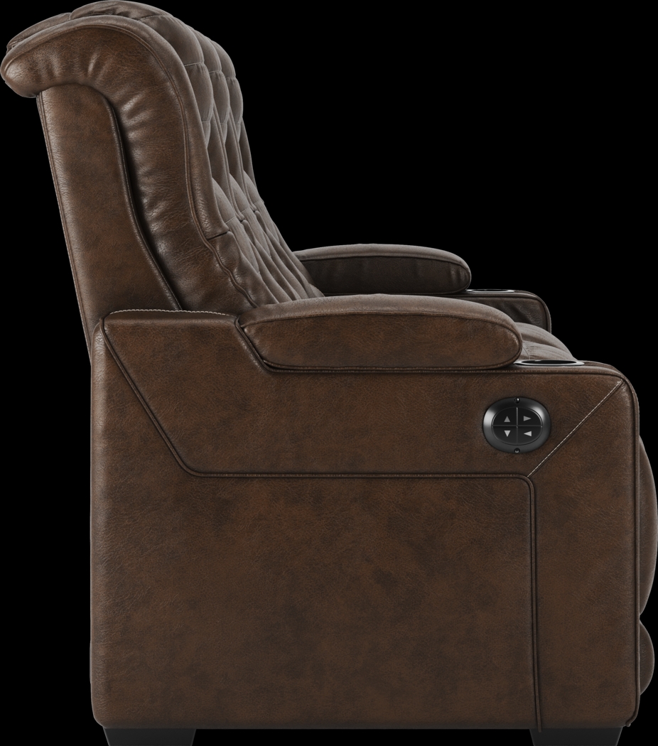 Renegade Brown Leather 3 Pc Dual Power Reclining Living Room - Thumbnail - Image 4