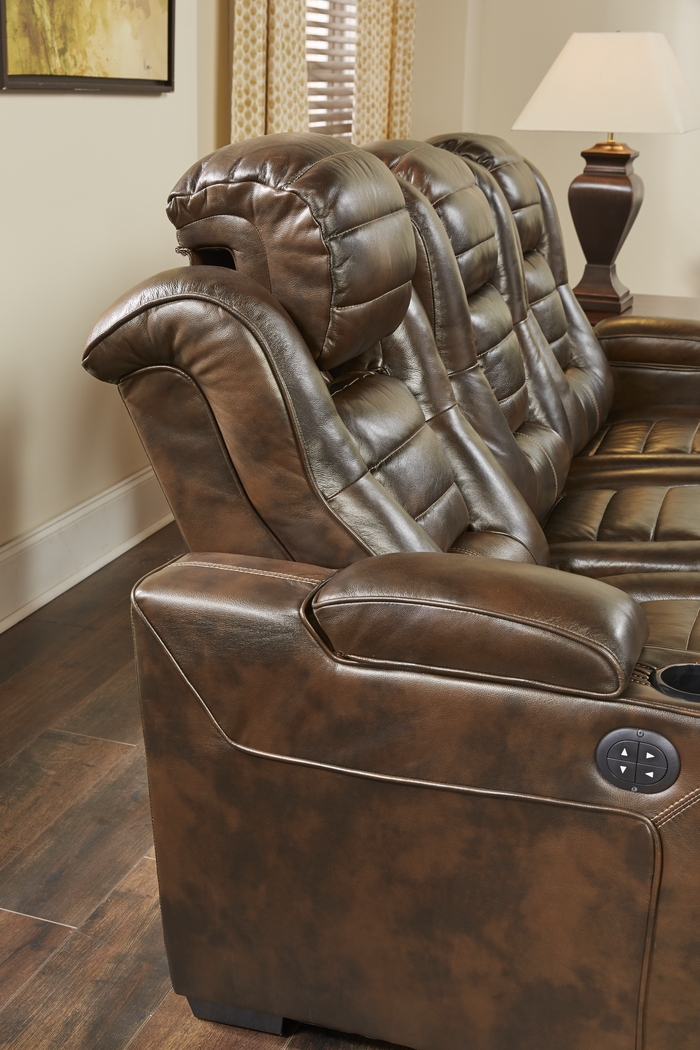 Renegade Brown Leather 3 Pc Dual Power Reclining Living Room - Thumbnail - Image 9