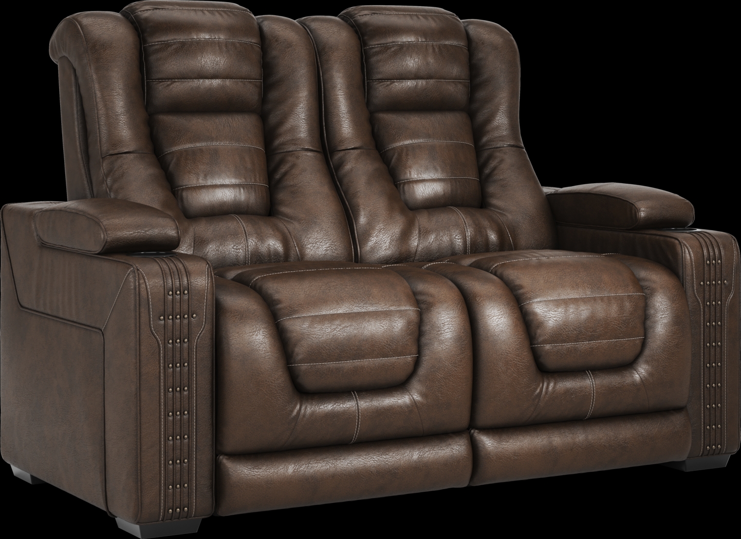 Renegade Brown Leather Loveseat - Thumbnail - Image 3
