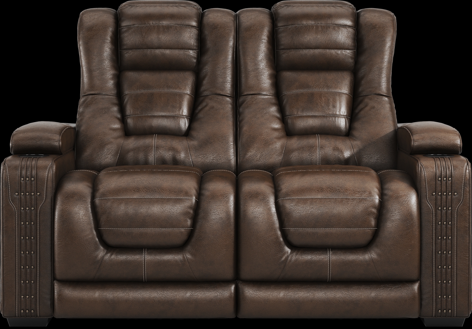 Renegade Brown Leather Loveseat - Thumbnail - Image 1