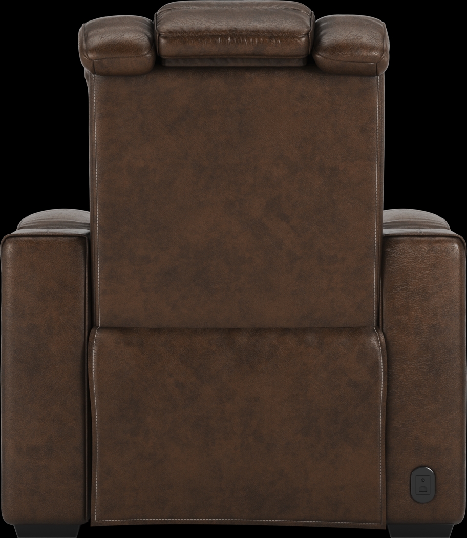 Eric Church Highway To Home Renegade Brown Leather Dual Power Recliner - Thumbnail - Image 4