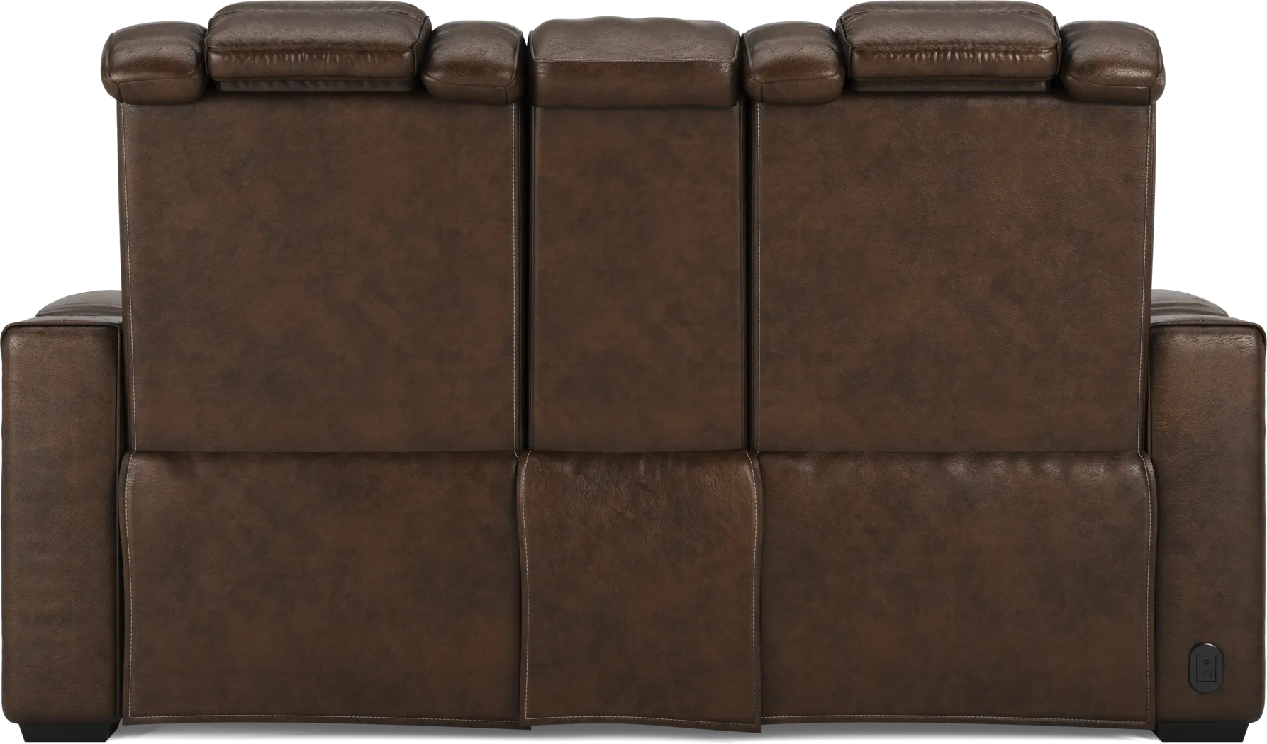 Eric Church Highway To Home Renegade Brown Leather Dual Power Reclining Console Loveseat - Image 6