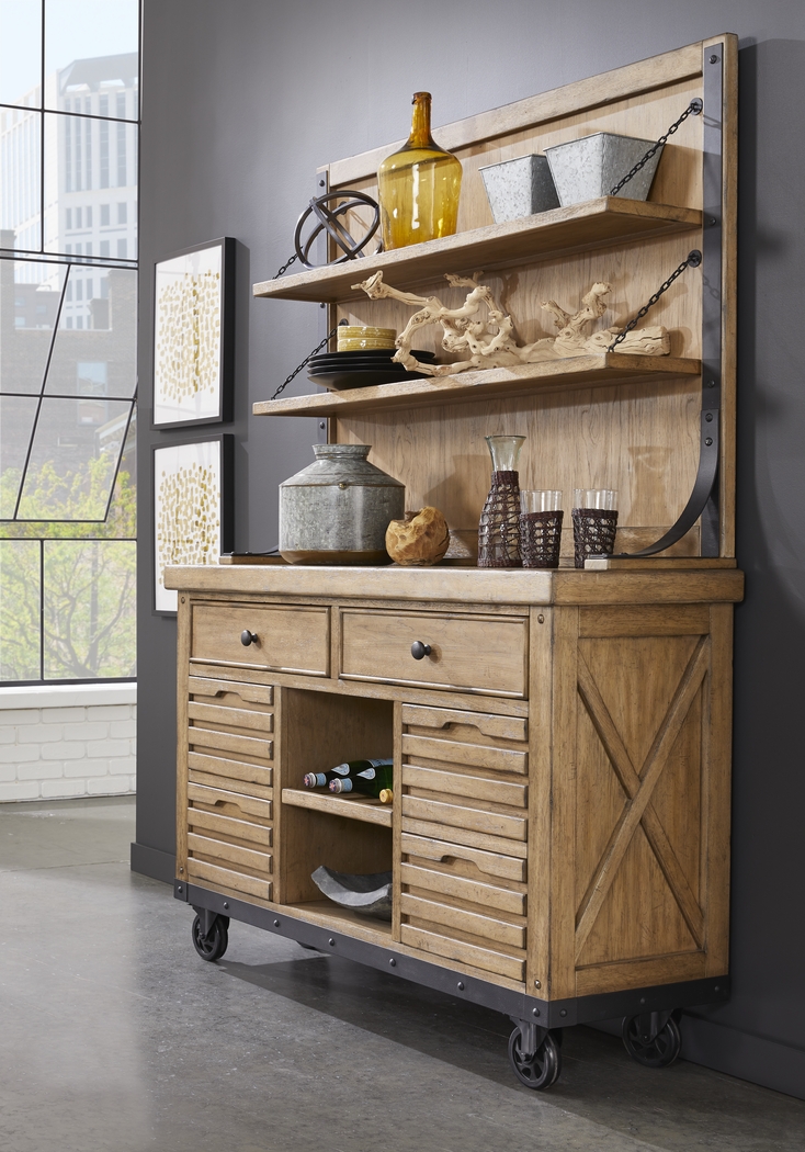 Eric Church Highway To Home Tap Room Blonde 2 Pc Server with Hutch - Thumbnail - Image 3