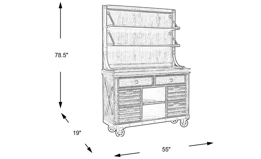 Dimension Image. Please refer to the Dimension Tab on this page for dimension details.