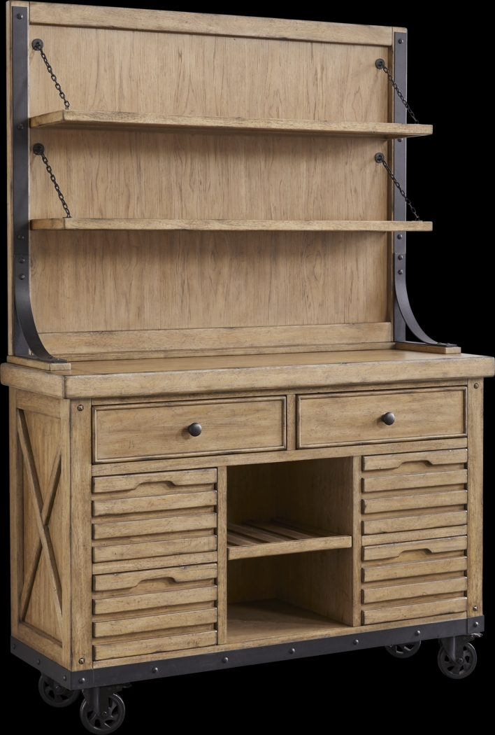 Eric Church Highway To Home Tap Room Blonde 2 Pc Server with Hutch - Thumbnail - Image 1