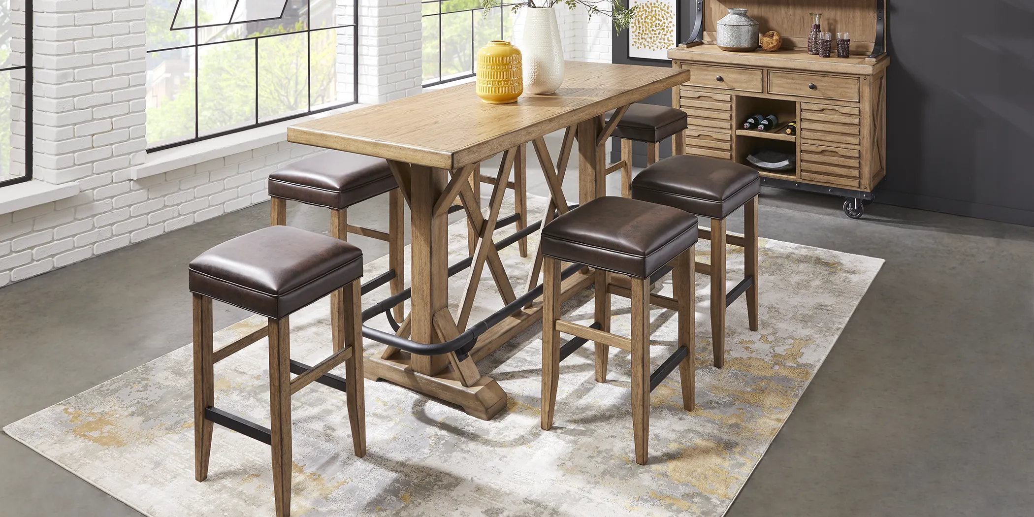 Eric Church Highway To Home Tap Room Blonde Bar Height Dining Table - Thumbnail - Image 3