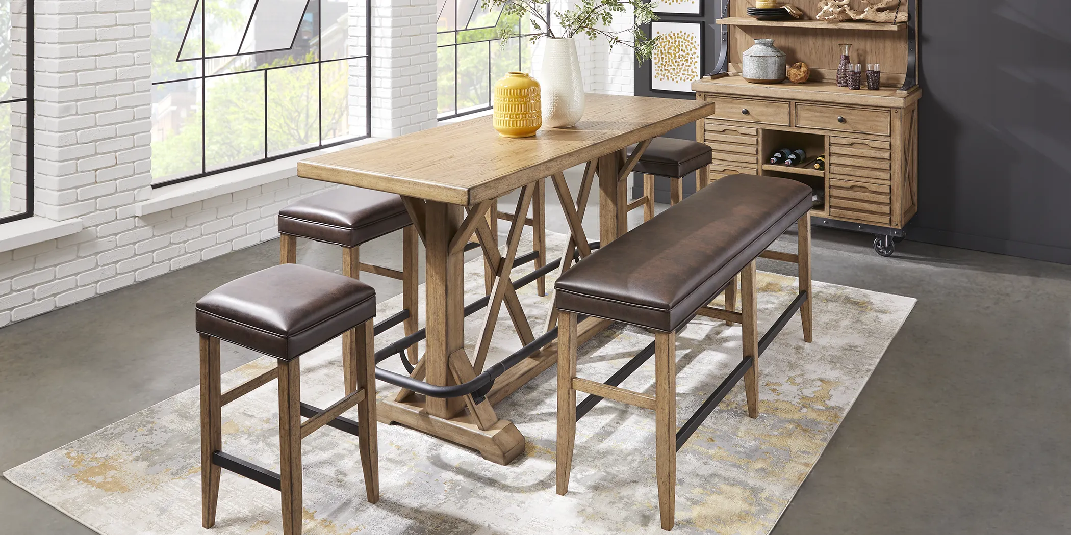 Eric Church Highway To Home Tap Room Blonde Bar Height Dining Table - Thumbnail - Image 2