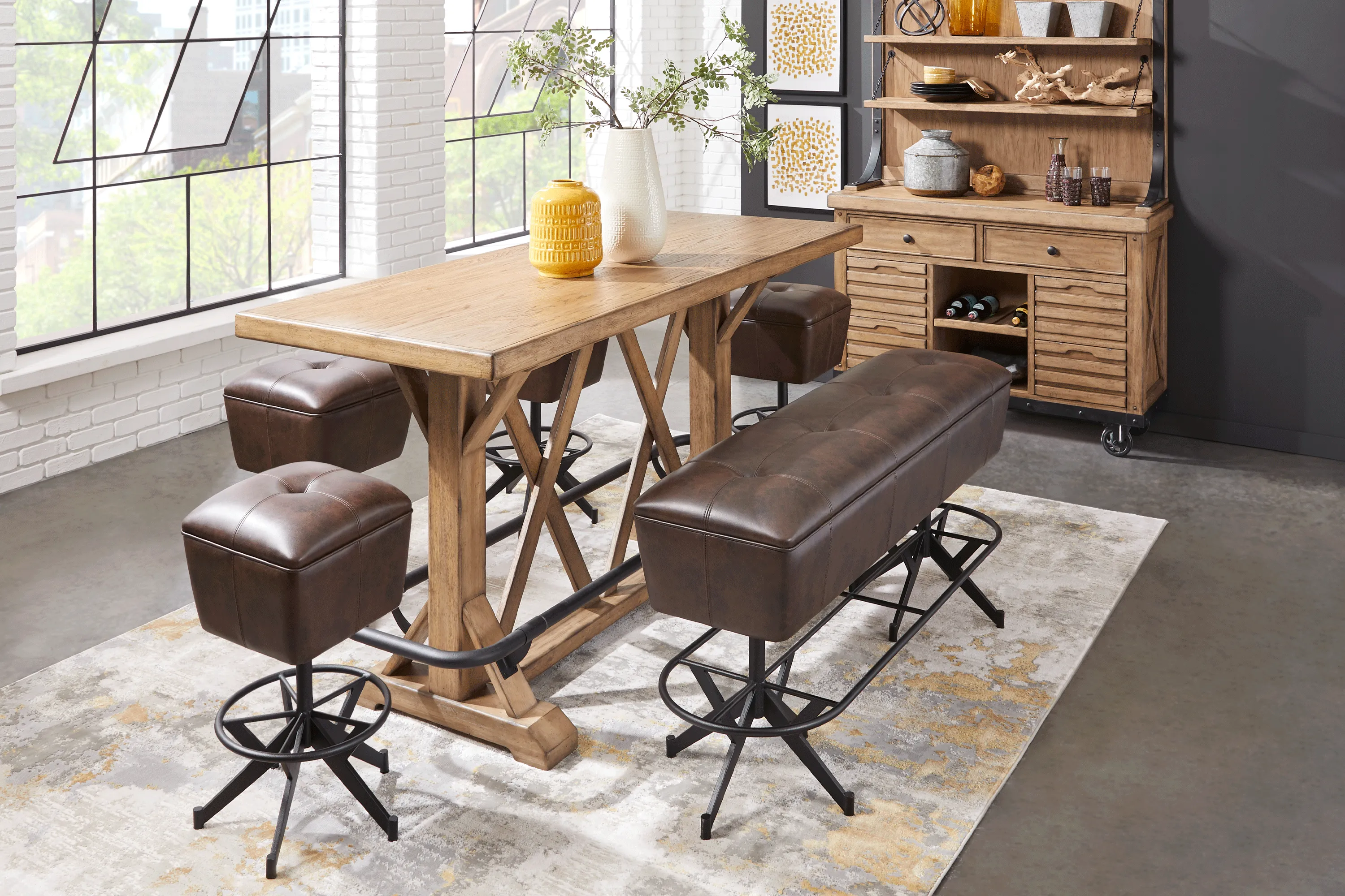 Eric Church Highway To Home Tap Room Blonde 5 Pc Bar Height Dining Room - Thumbnail - Image 1