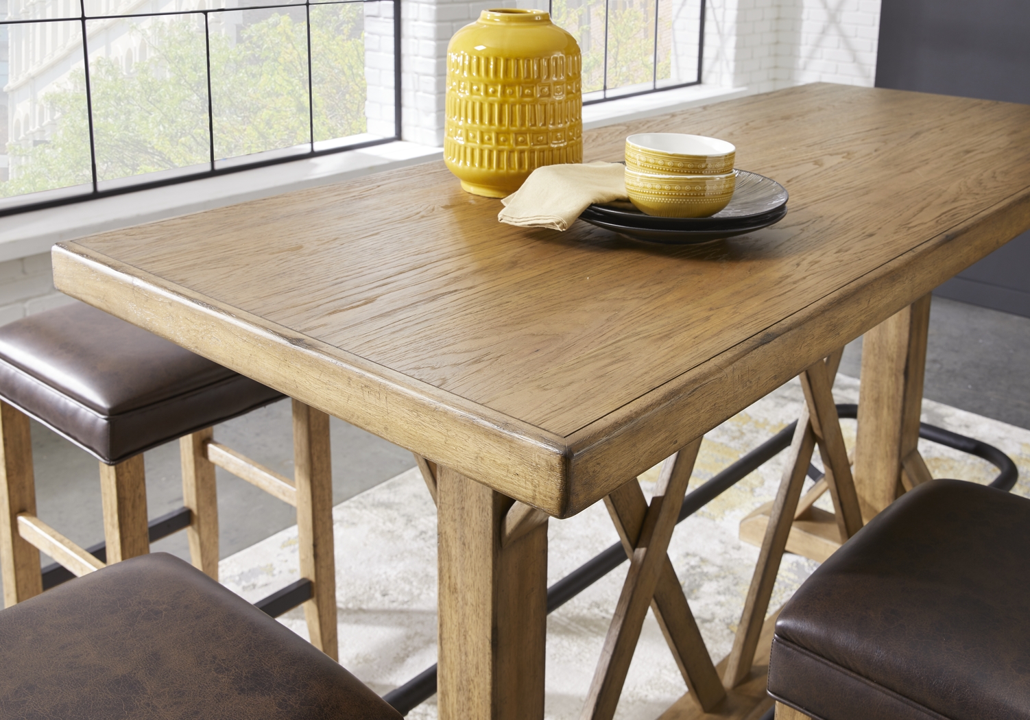 Eric Church Highway To Home Tap Room Blonde 5 Pc Bar Height Dining Room - Thumbnail - Image 3