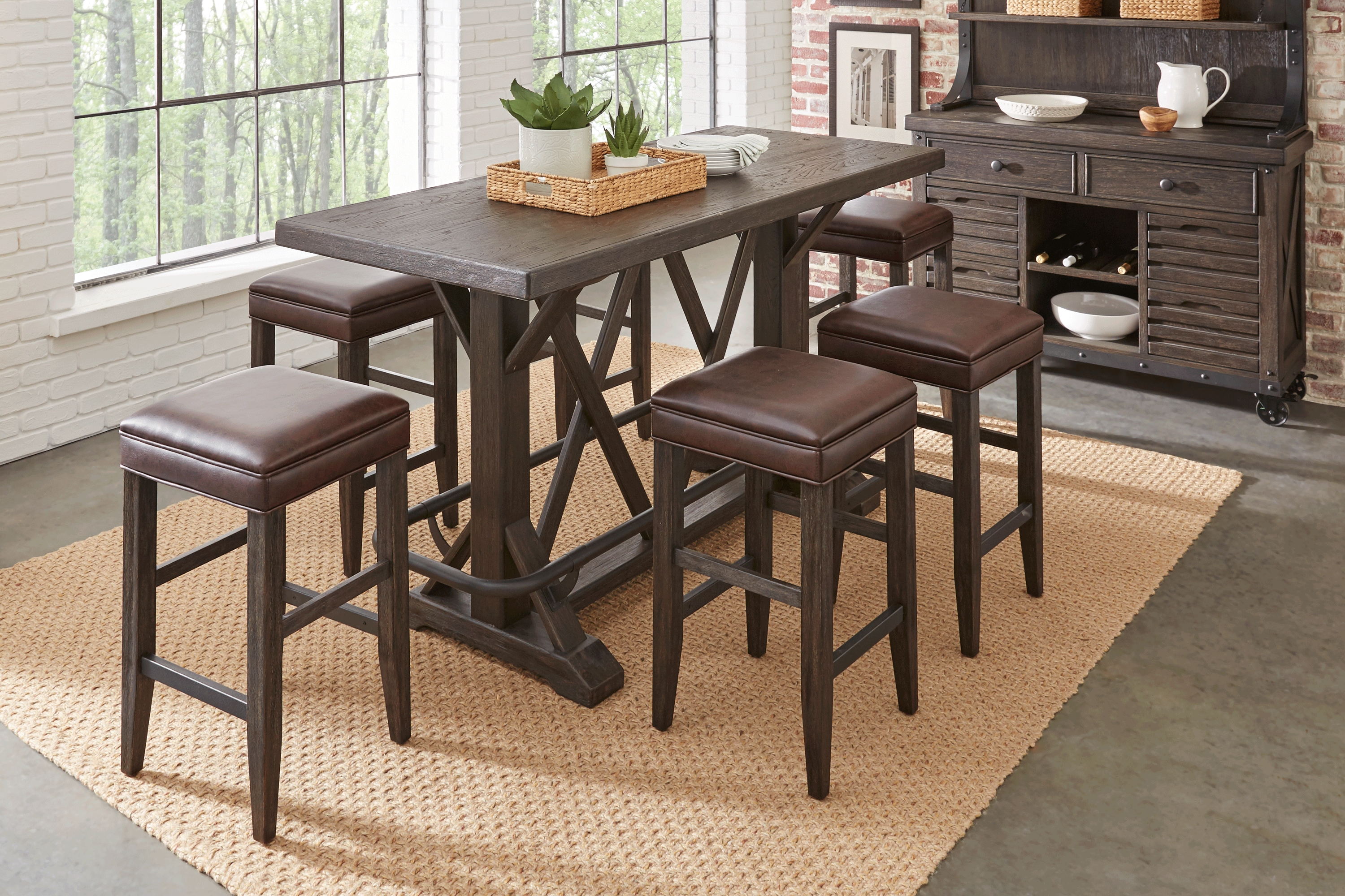 Eric Church Highway To Home Tap Room Brown 5 Pc Bar Height Dining Room - Thumbnail - Image 1