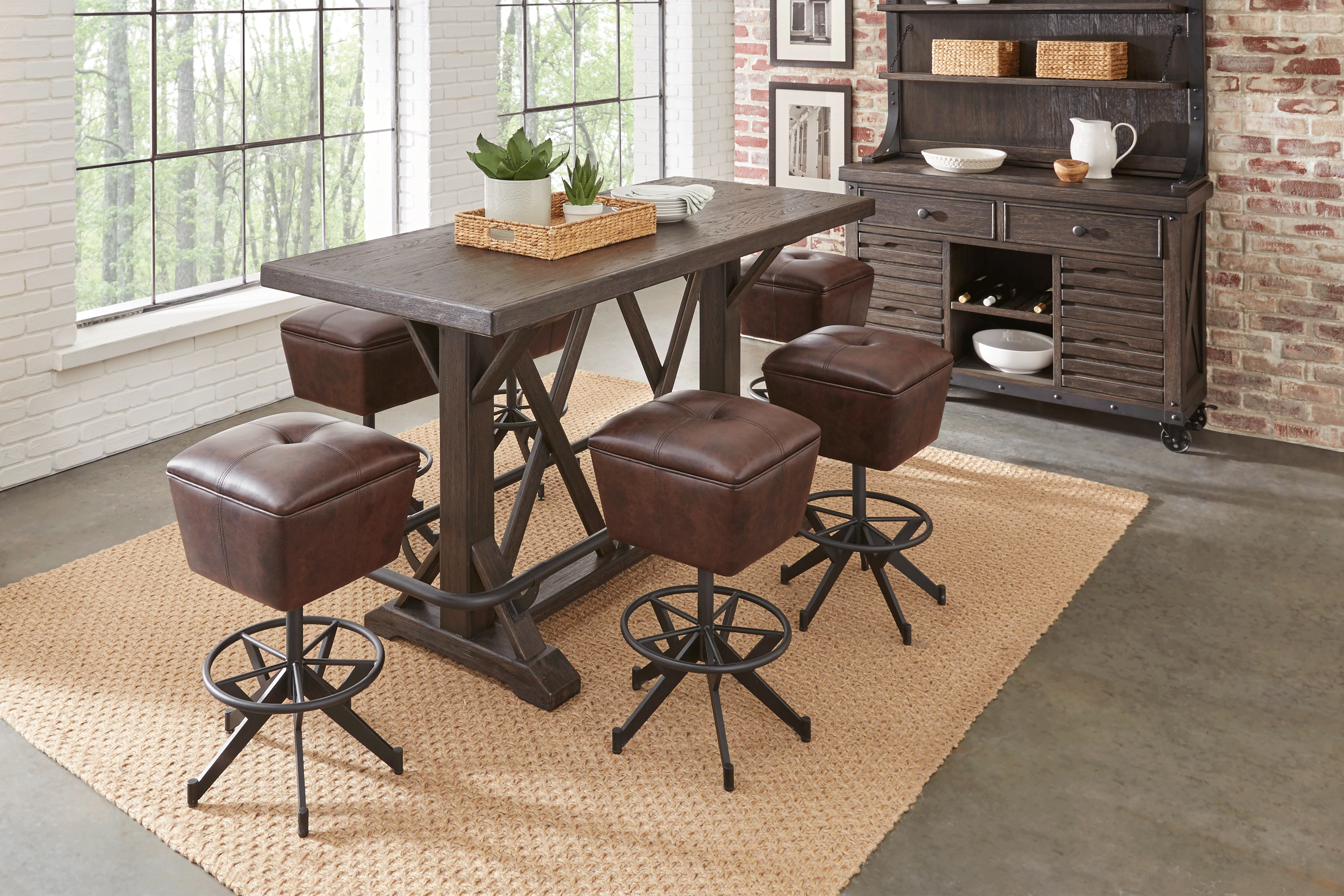 Eric Church Highway To Home Tap Room Brown 5 Pc Bar Height Dining Room - Thumbnail - Image 1