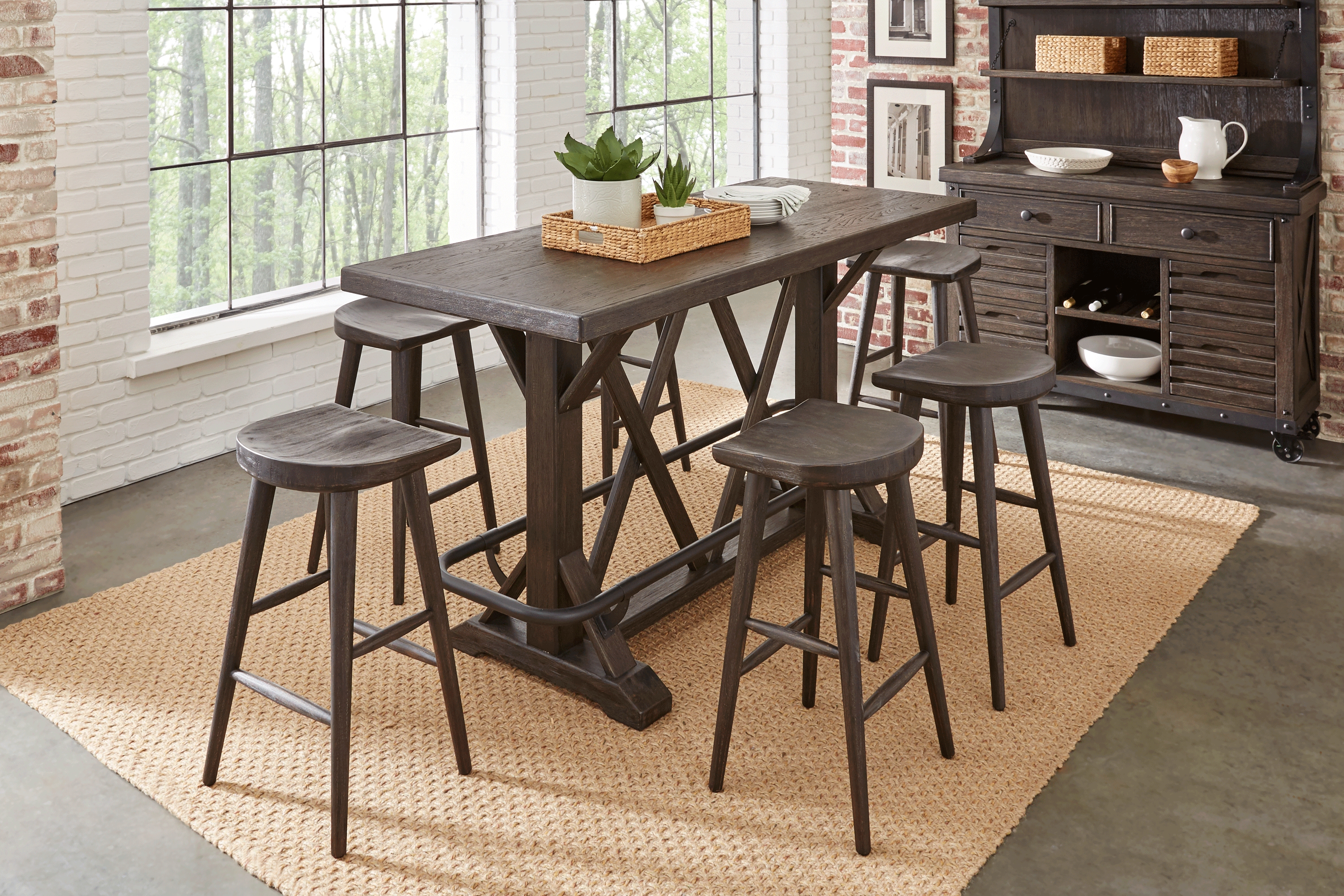 Eric Church Highway To Home Tap Room Brown Bar Height Dining Table - Thumbnail - Image 2