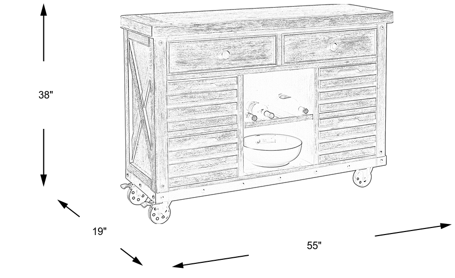 Dimension Image. Please refer to the Dimension Tab on this page for dimension details.