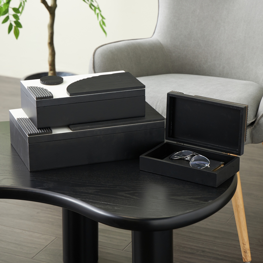 Eridal Black Decorative Box, Set of 3 - Thumbnail - Image 2