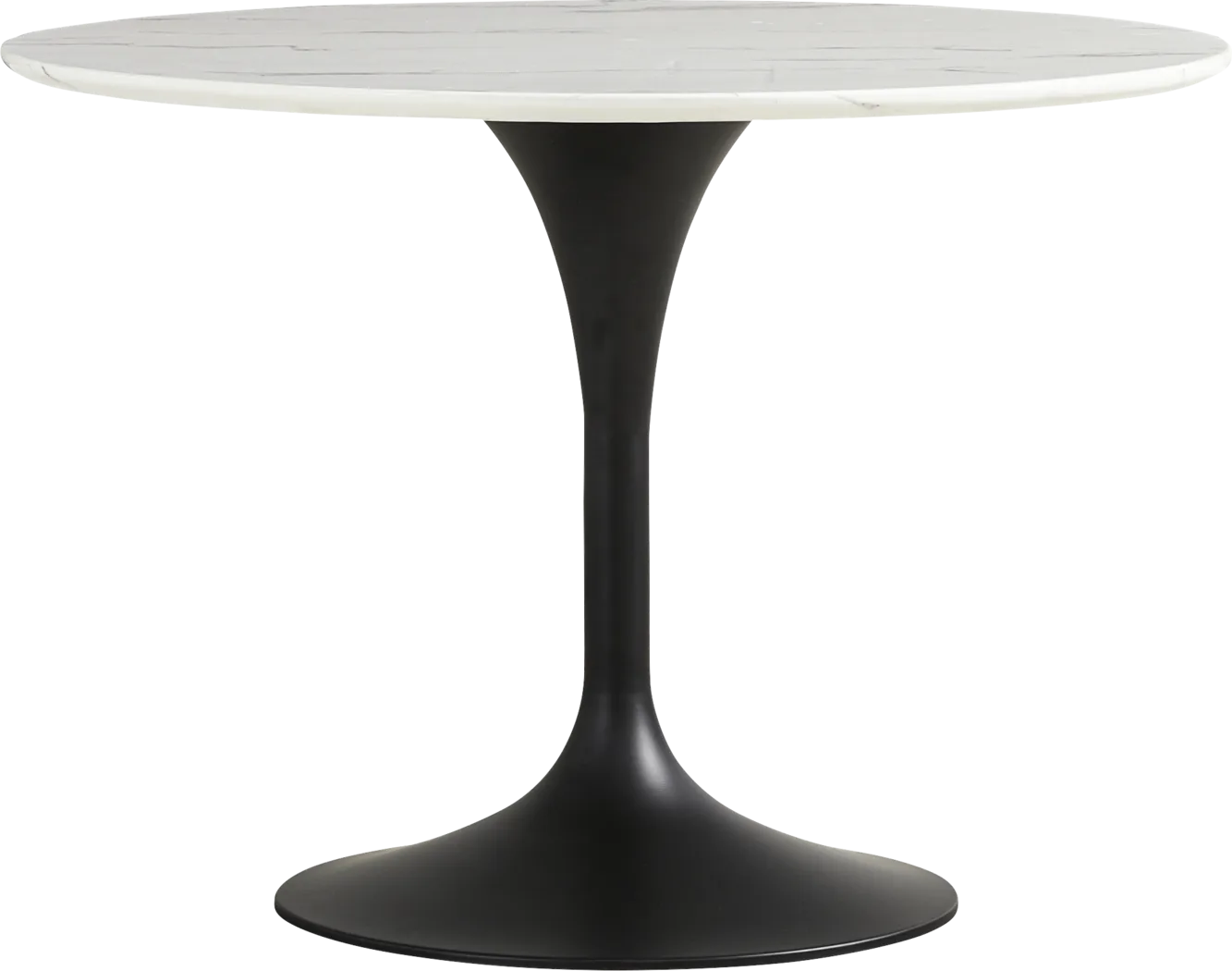 Eris White and Black Round Dining Table - Thumbnail - Image 1